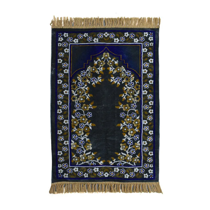 Noorzen Velvet Prayer Mat - Blue,Yellow media 3