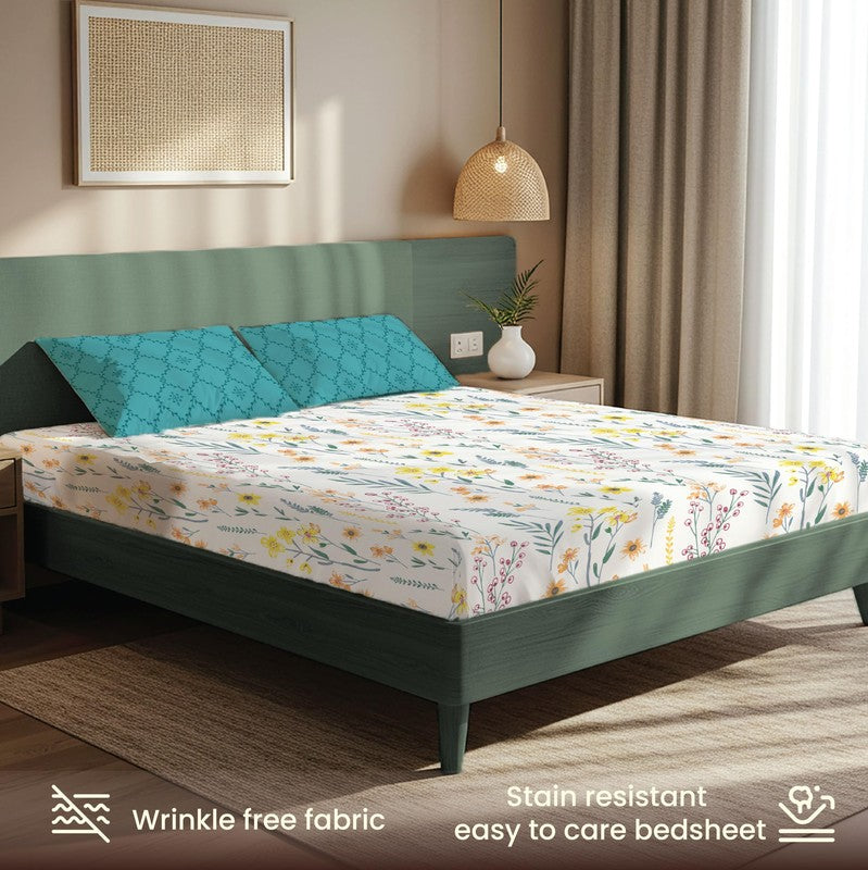 Floral Carnival Floral Cotton Bedsheets (Multicolor) - 200 TC media 5