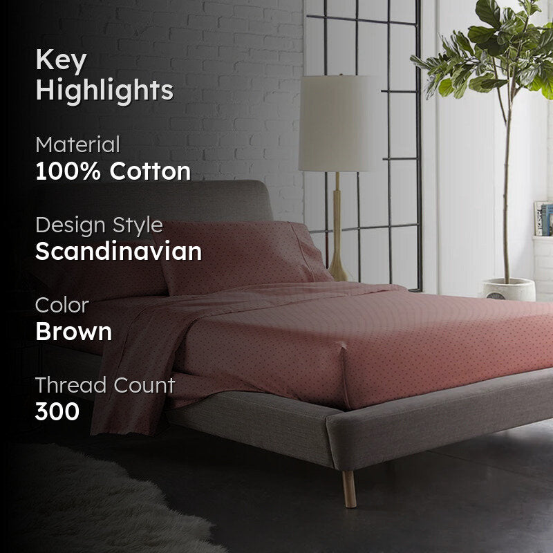 Swiss Dot Cotton Duvet Cover (Earthy Rose) - 300 TC media 2