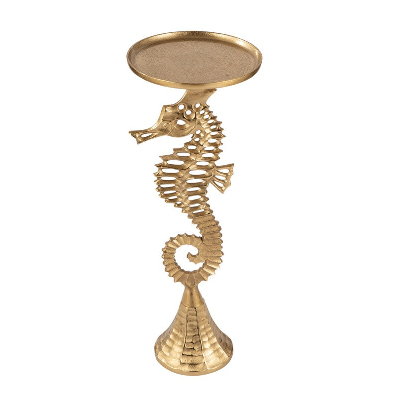 Seahorse Sculpt Aluminum Side Table - Gold media 4