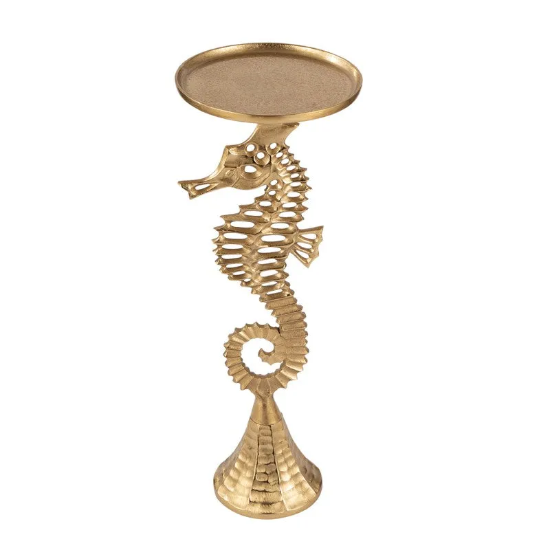Seahorse Sculpt Aluminum Side Table - Gold media 4