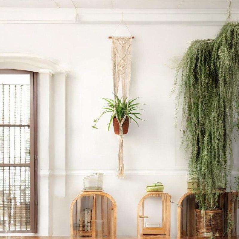Sage & String Macrame Hanging Planter