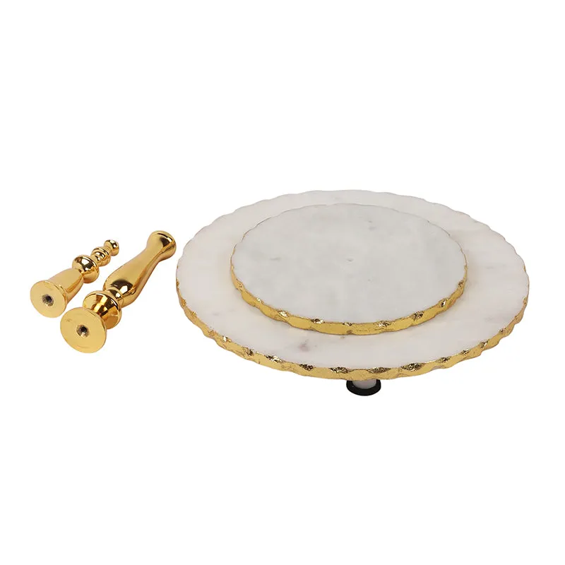 Cavallo Two Tiered Marble Cake Stand media 4