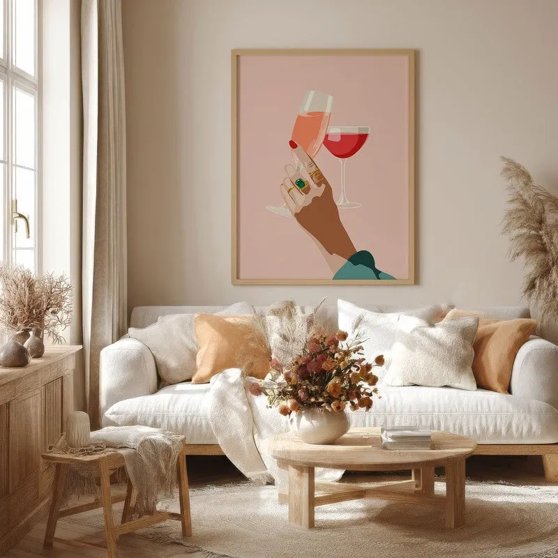 Veloura Canvas Wall Painting - Brown Frame media 4
