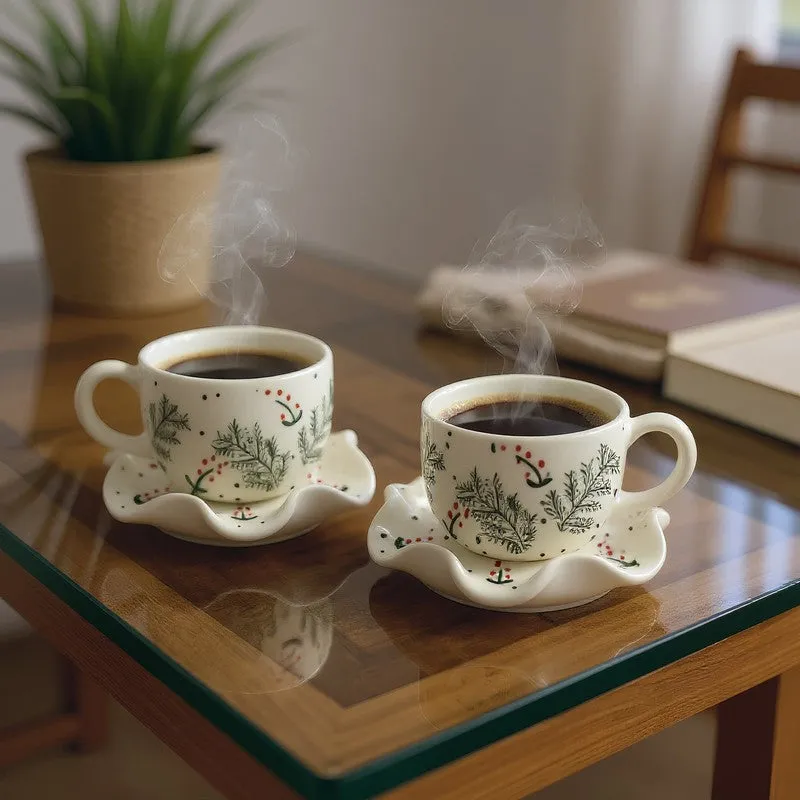Florelle Ceramic Cup & Saucer (200 mL) - Set of Two media 1