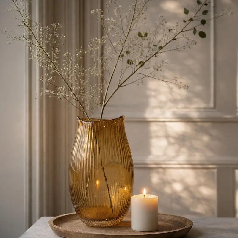 Gridon Glass Vase - Gold media 1