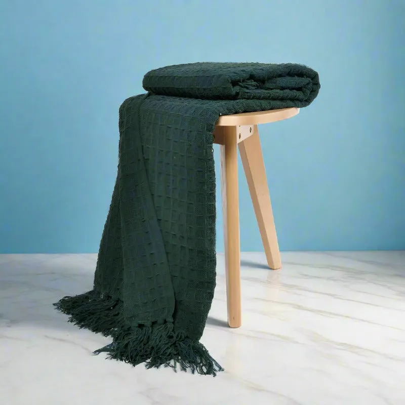 Sona Cotton Plaid Throw - Green media 1