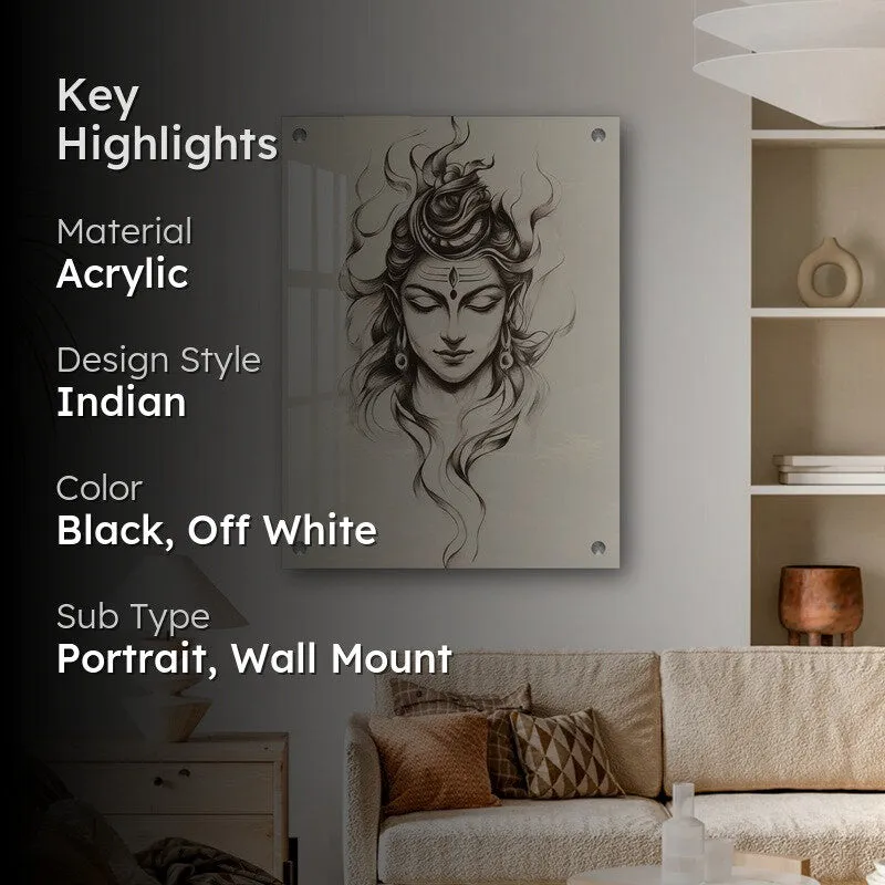 Lord Shiva Eternal Calm Acrylic Wall Art media 2