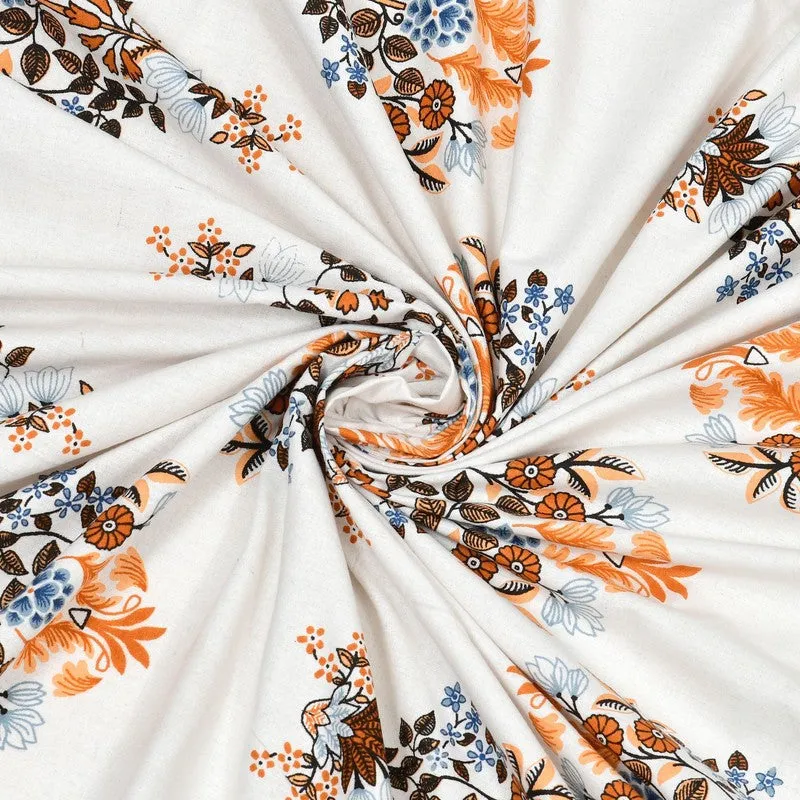 Royaly Cotton Bedsheet (Orange,White) - 240 TC media 5