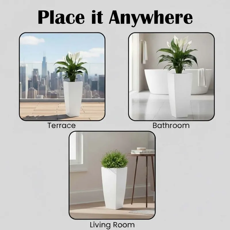 Obsidian Bloom Planter - White media 7