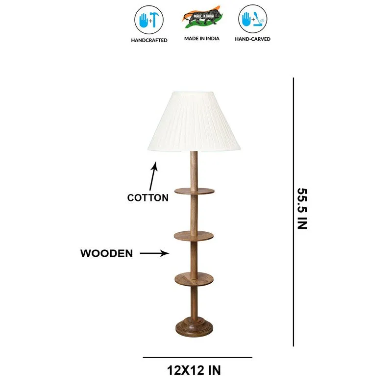 GlowShelf Rise Wooden Floor Lamp - White media 8