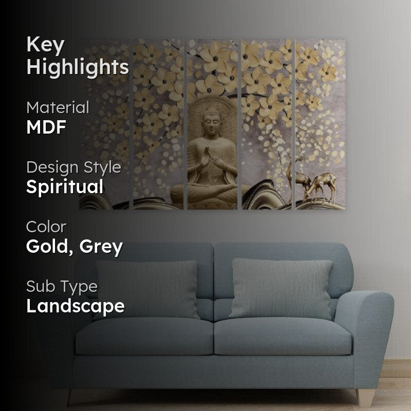 Peace Temple Wall Art - Five Piece Set media 2