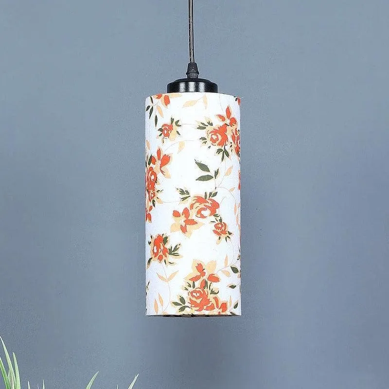 Tangy Tangerine Cotton Ceiling Lamp media 3