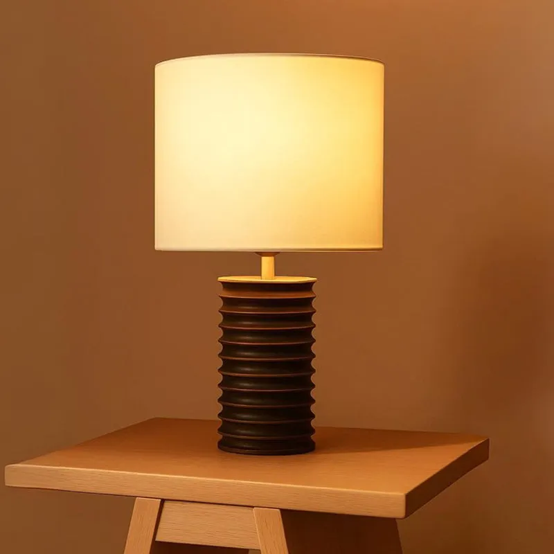 Boho Disc Mango Wood Table Lamp media 1