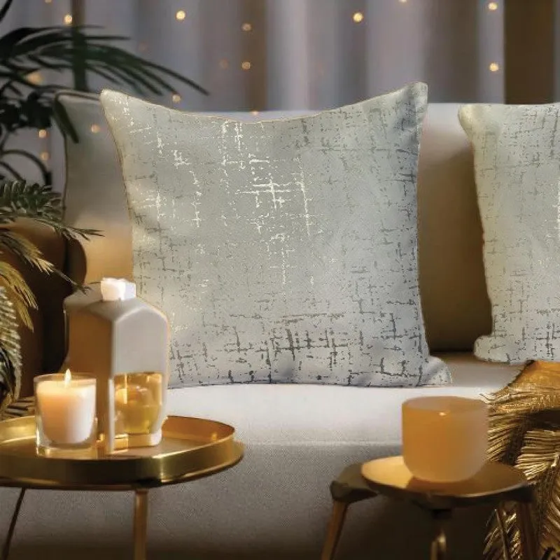 Urban Space Modern Textured White Polyester Cushion Covers - Set Of Two media 1