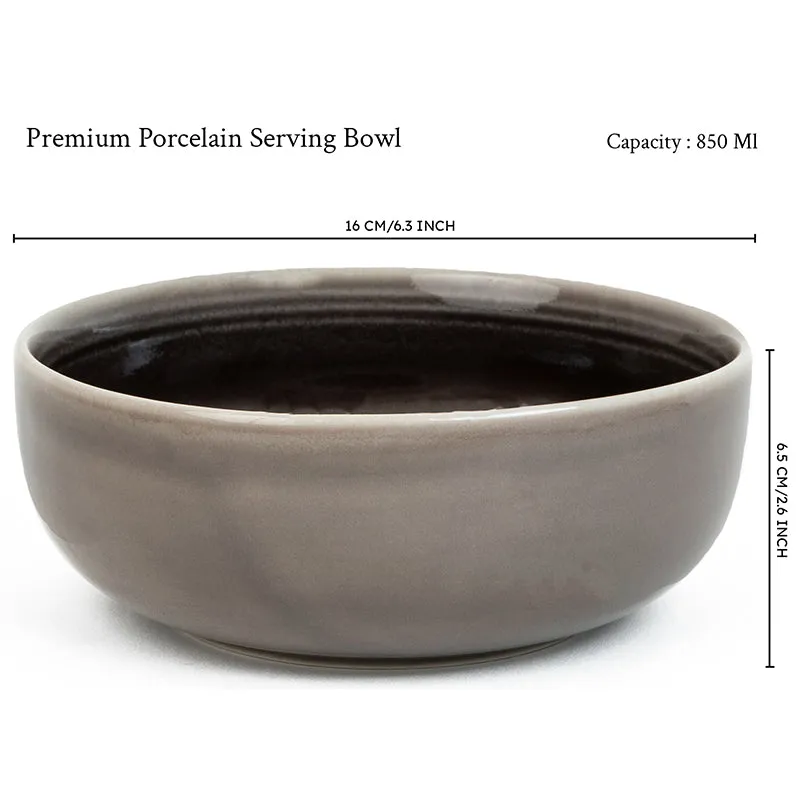 Caspian Porcelain Snack Bowl (Grey/850 mL) - Set Of Two media 8