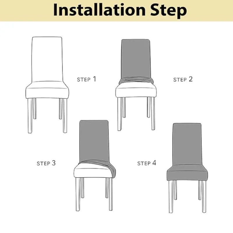Mila Solid Chair Cover - Beige media 3