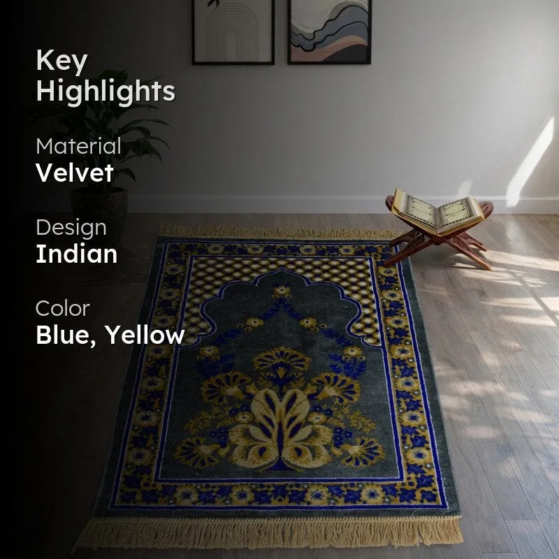 Noorara Velvet Prayer Mat - Light Blue media 2