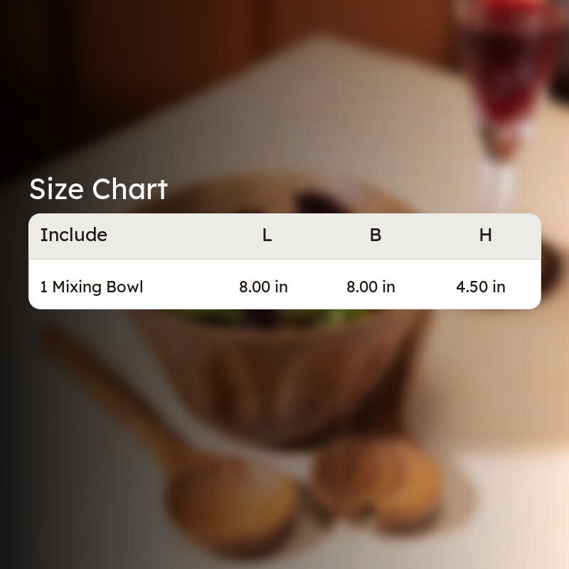 Elegant Wood Mixing Bowl - 1325 mL media 9