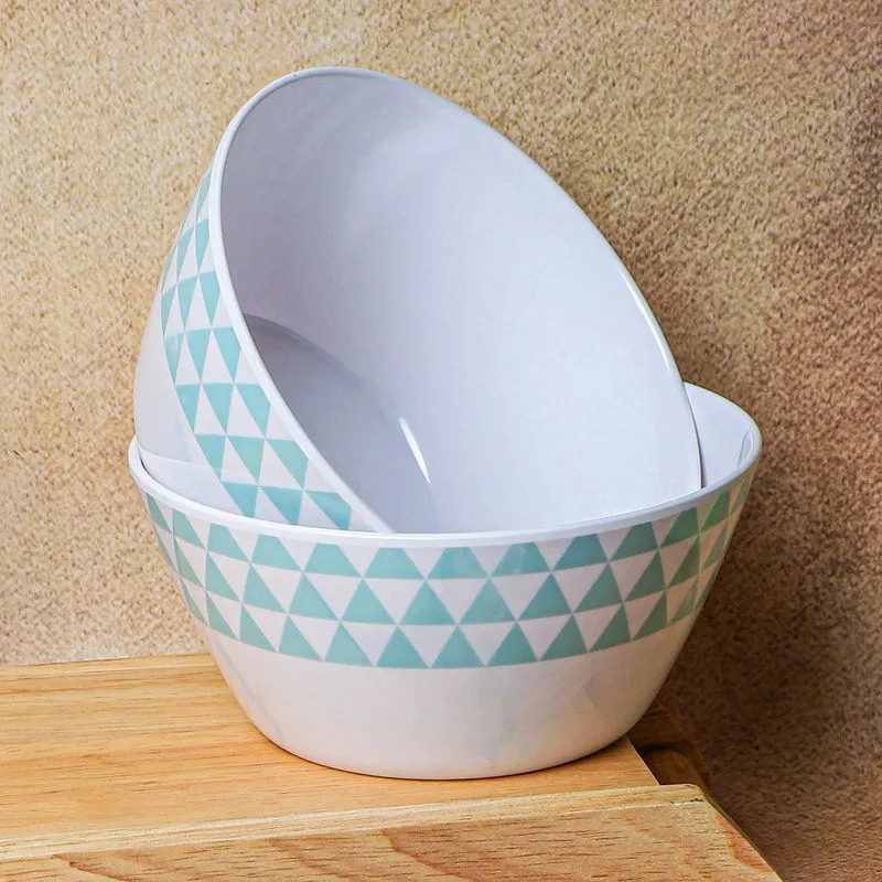 Jisho Melamine Snack Bowl (Aqua/750 mL) - Set Of Two media 4