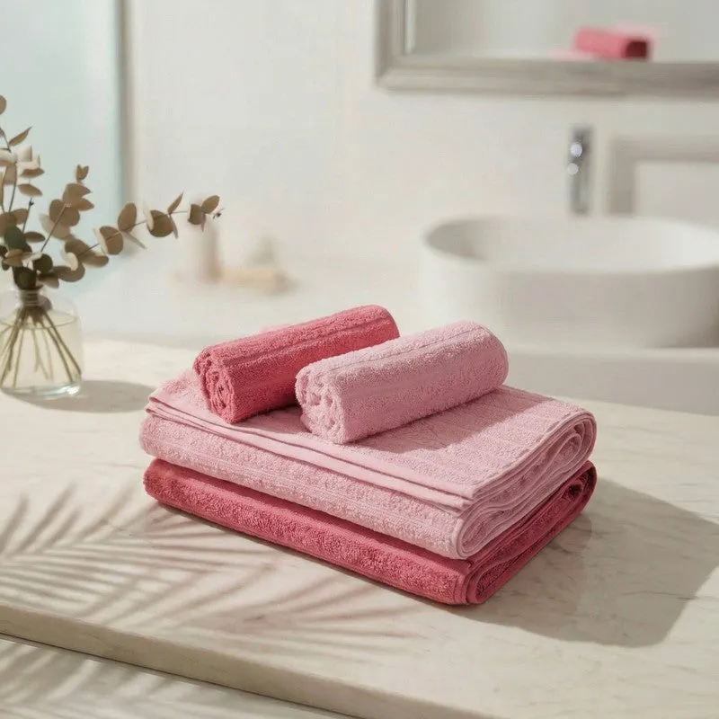 Monte Carlo Dry Lush Pure Cotton Towel Sets (Pink) - Set of Four media 4