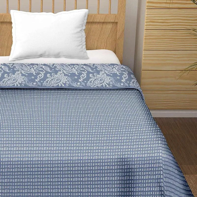 Disha Reversible Cotton Dohar (Blue)  - 180 GSM media 4