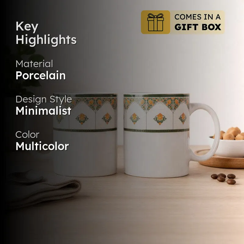 Linea 24k Gold Brushed Porcelain Coffee Mug (350 mL Each) - Set Of Six media 2