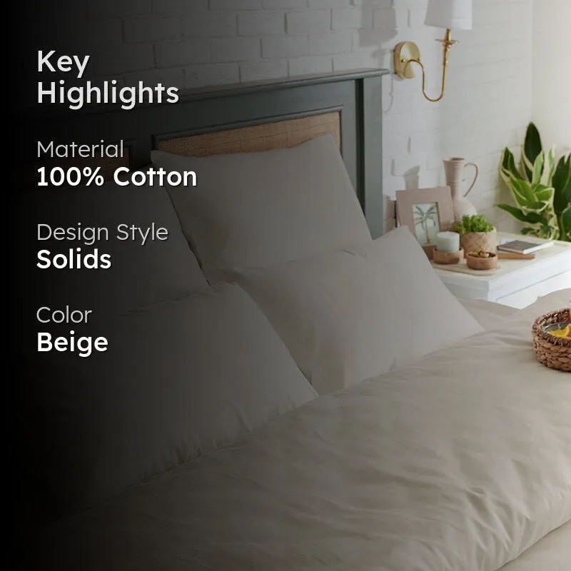 Beige Cotton Pillow Covers - Set Of Two media 2