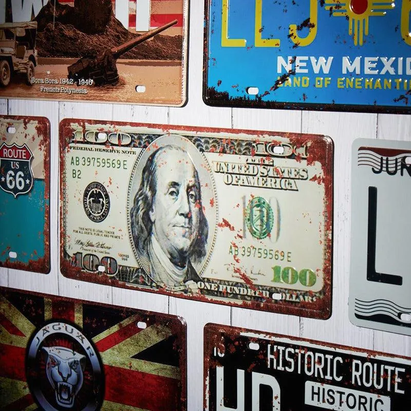 Hundred Dollars Retro Metal Wall Accent media 1