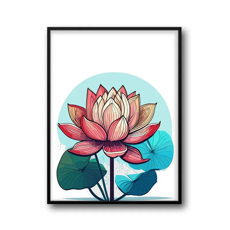 Lotus In Color Archival Paper Wall Art With Frame media 6
