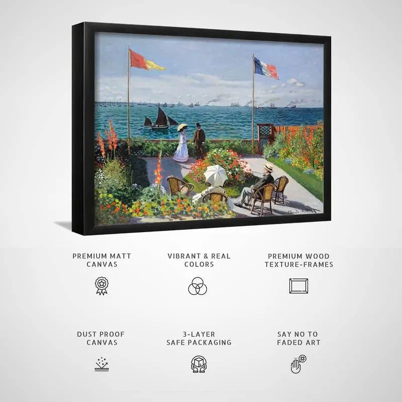 Garden At Sainte Adresse By Claude Monet - Black Frame media 3