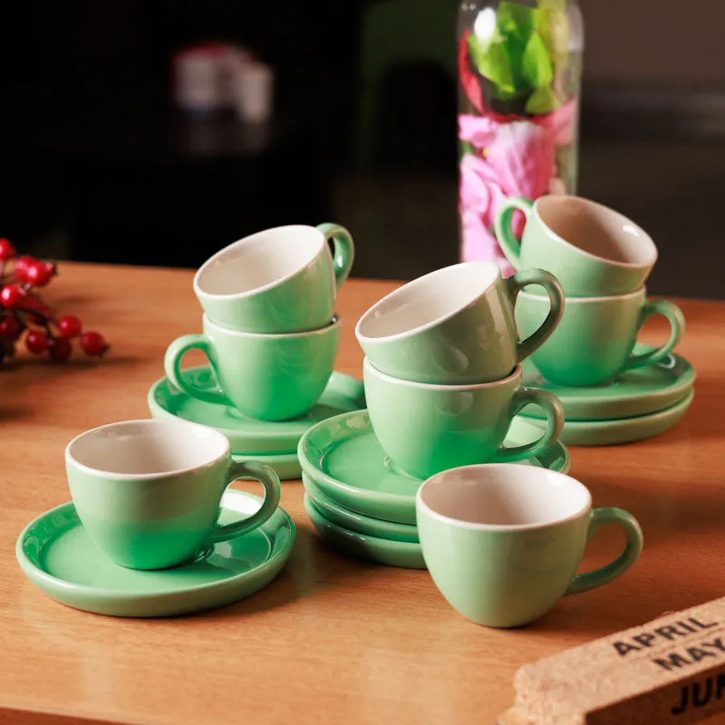 Blush & Brew Cup &Saucer (Mint/100 mL) - Sixteen Piece Set media 1