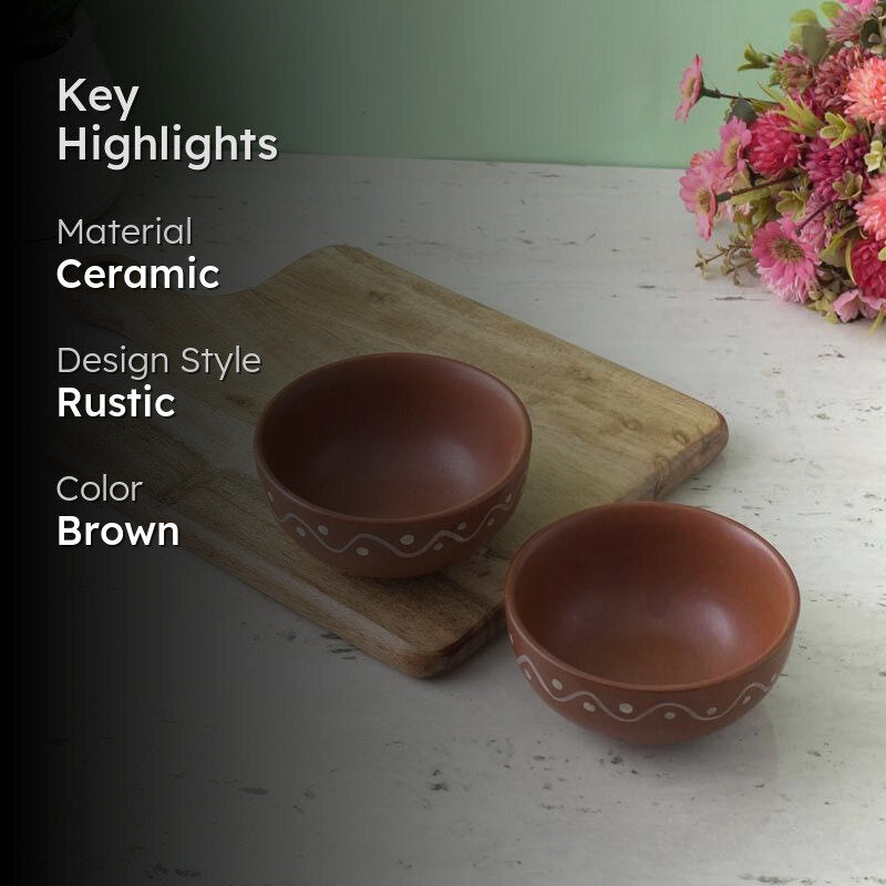 Alpana Ceramic Serving Bowl - Set Of Two media 2