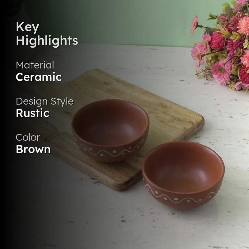 Alpana Ceramic Serving Bowl - Set Of Two media 2