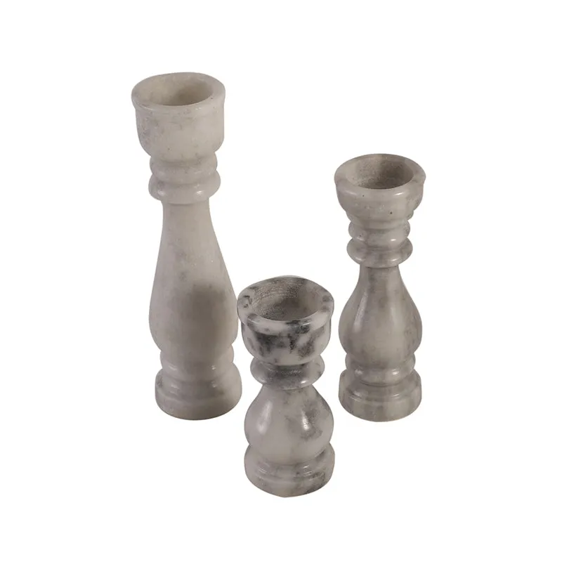 Calcutta Carve Marble Candle Holder - Set Of Three media 7