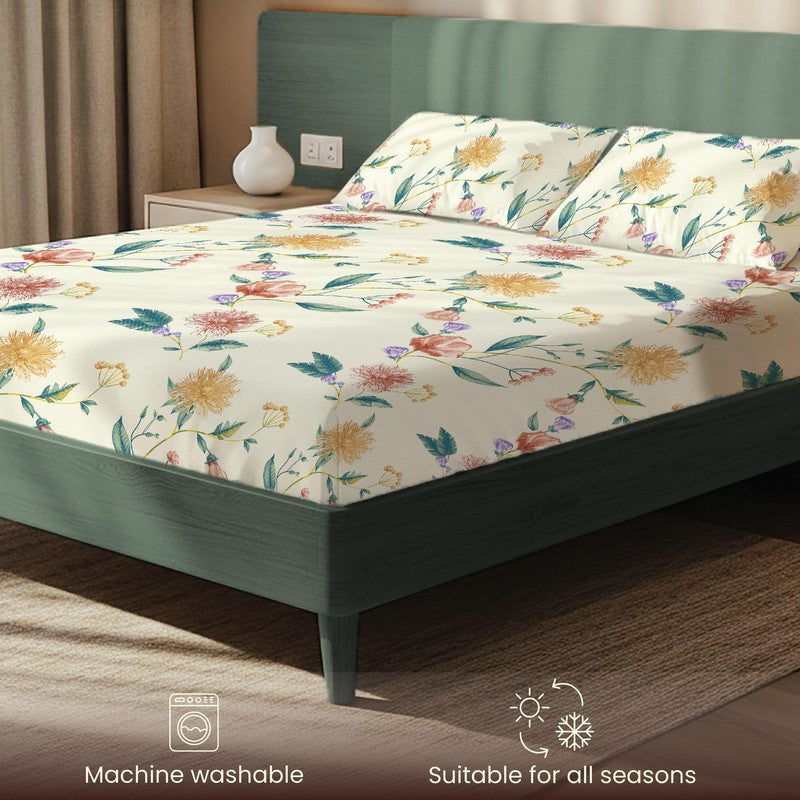 Mystic Petals Floral Cotton Bedsheets (Multicolor) - 200 TC media 6