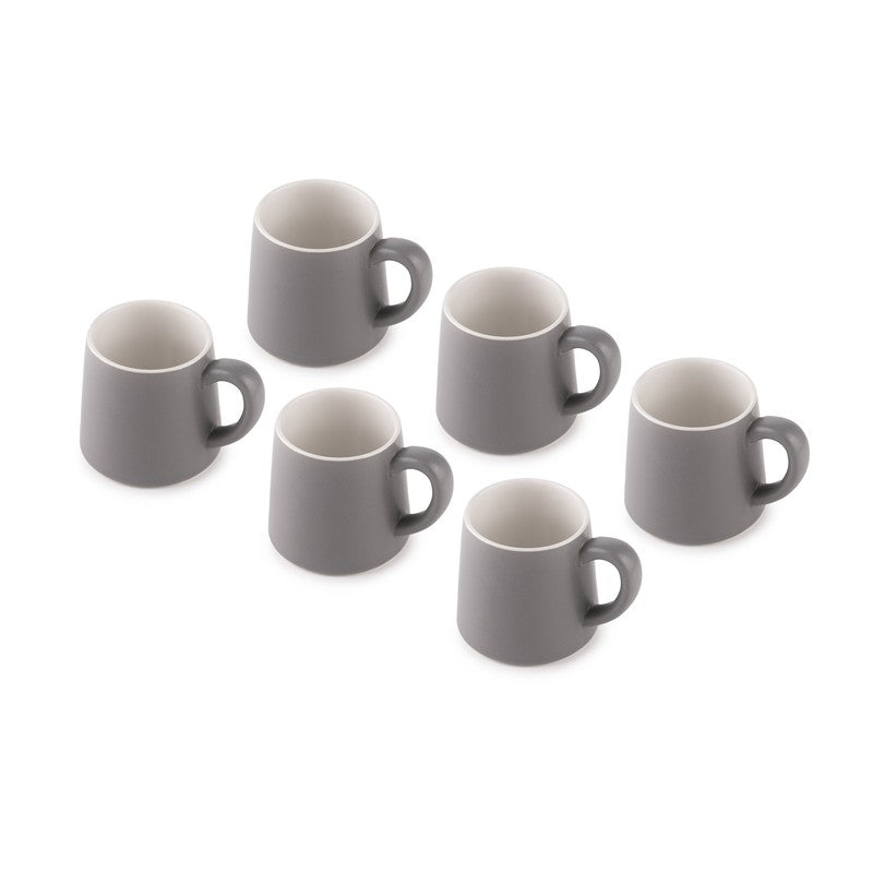 Aurelian Porcelain Tea Cup (200 mL Each) ,Grey) - Set Of Six media 7