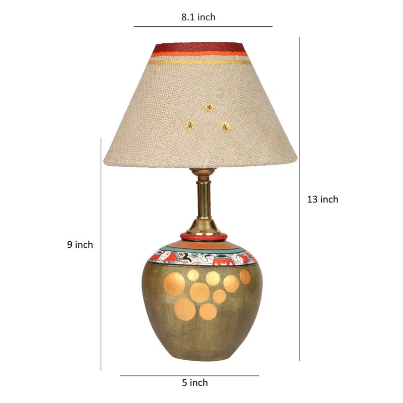 Chaima Handcrafted Terracotta Table Lamp - Multicolor media 7