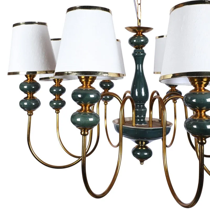 Loona Clustered Iron Chandelier - Blue & White media 7