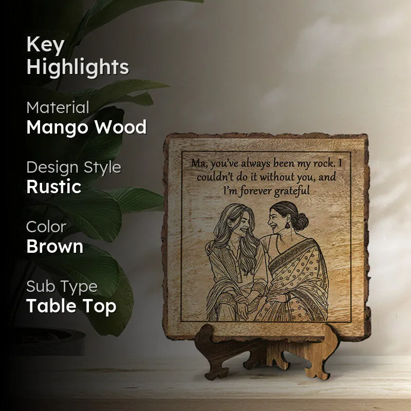 You Are My Rock Wood Showpiece - Square media 2
