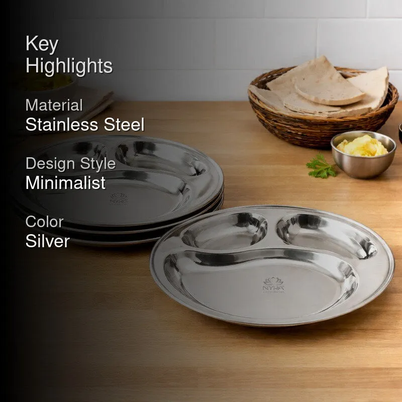 Servia Stainless Steel Dinner Plate - Set Of Four media 2