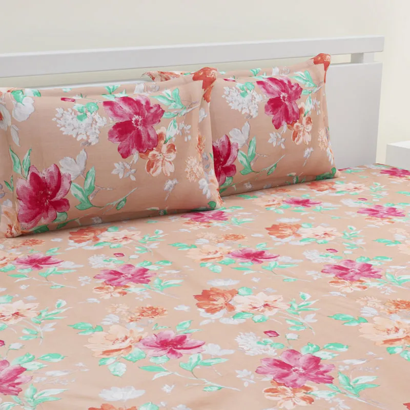 Riri Floral Printed Cotton Bedsheet - 220 TC media 4
