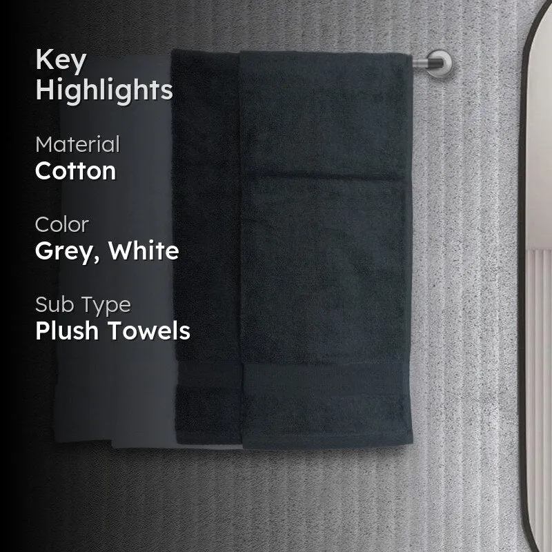 Miorah Hand Towel (White & Grey) - Set Of Four media 2