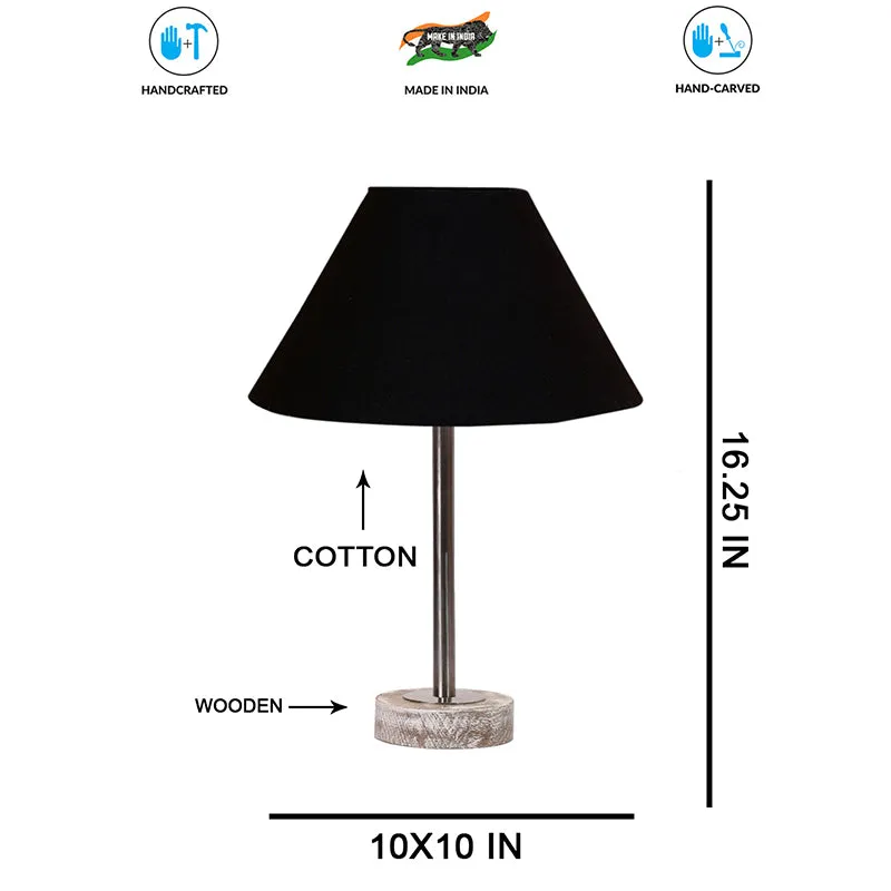 Cotin II Rodin Wooden Table Lamp - Black,Silver,White media 7