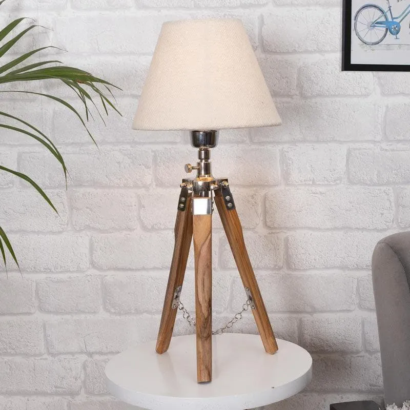 IllumiTripod Fabric Table Lamp - Beige,Brown media 3