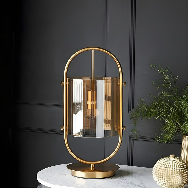 AarviDecor Fairmont Designer Metal Table Lamp - Gold media 4