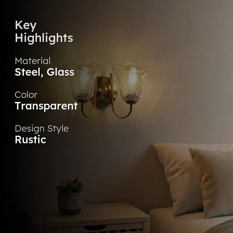 Lucent Glow Dual Shade Glass Wall Lamp media 2