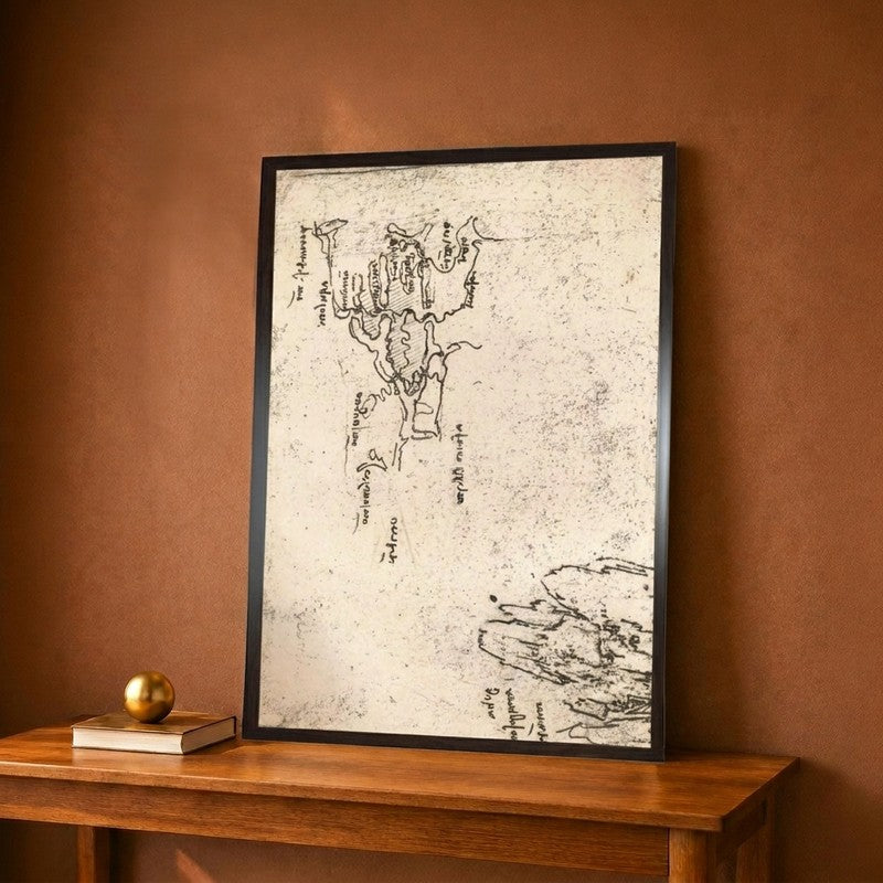 Sketch Map Of Armenia Canvas Wall Painting - 12 x 18 Inches