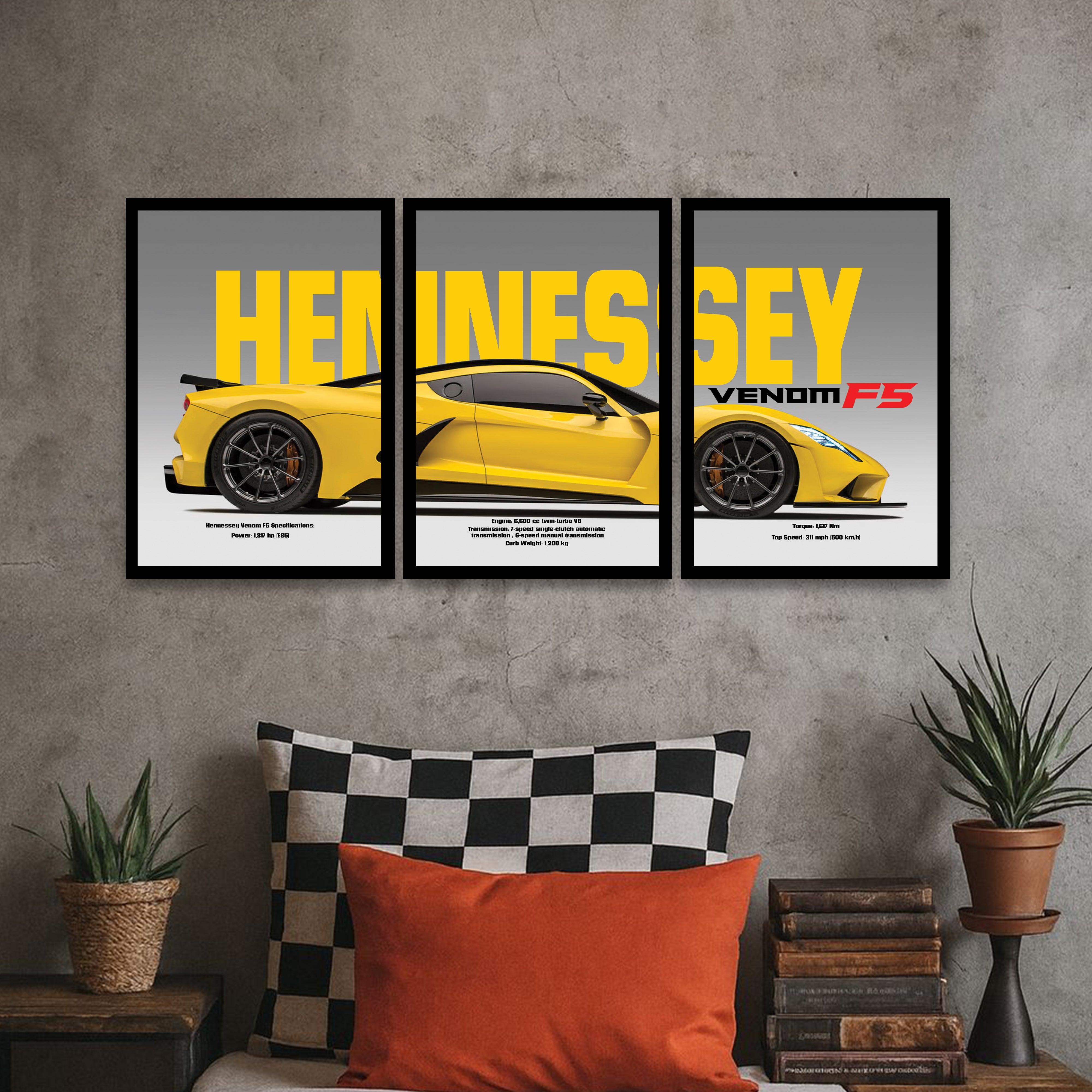 Hennessey Venom F5 Wall Art - Set Of Three