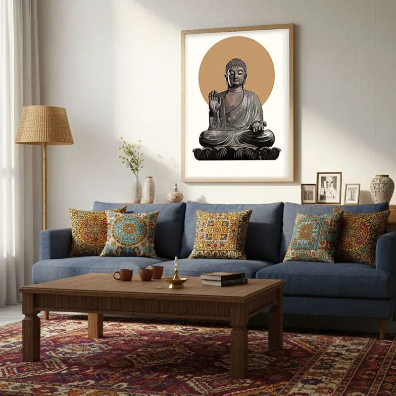 Buddha's Halo Archival Paper Wall Art - Natural Brown Frame media 3